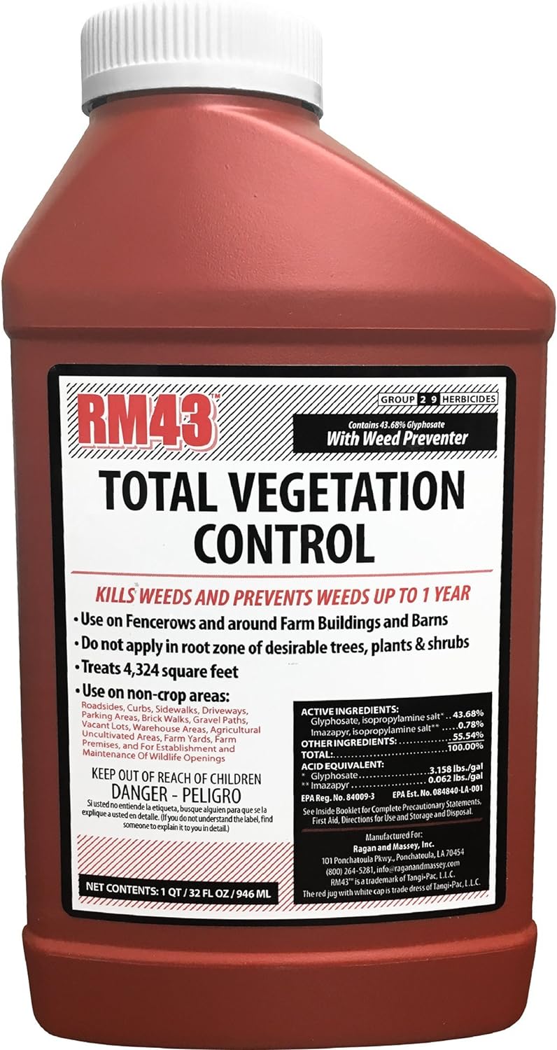 RM43 76502 32Oz Total Veg Control Glyph Imazapyr Weed Preventer, 0.25 - Gallon