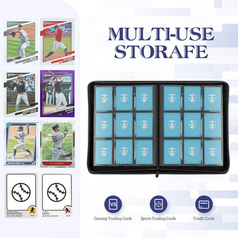 Trading Card Binder, 9 Side Loading Pocket Card Album Hold Up to 540 Cards, Zipper Binder for Cards Collection, TCG Card Holder for Game Card, Sports Card, Yugioh, MTG etc.（Purple）
