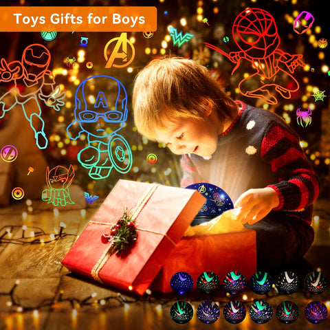 MOKOQI Kid Light Projector Superhero Toys for Boys 5-7 Avengers Night Light
