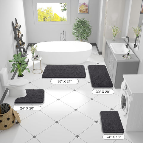 OLANLY Bathroom Runner Rugs 44x24, Extra Soft Absorbent Chenille Bath Rugs