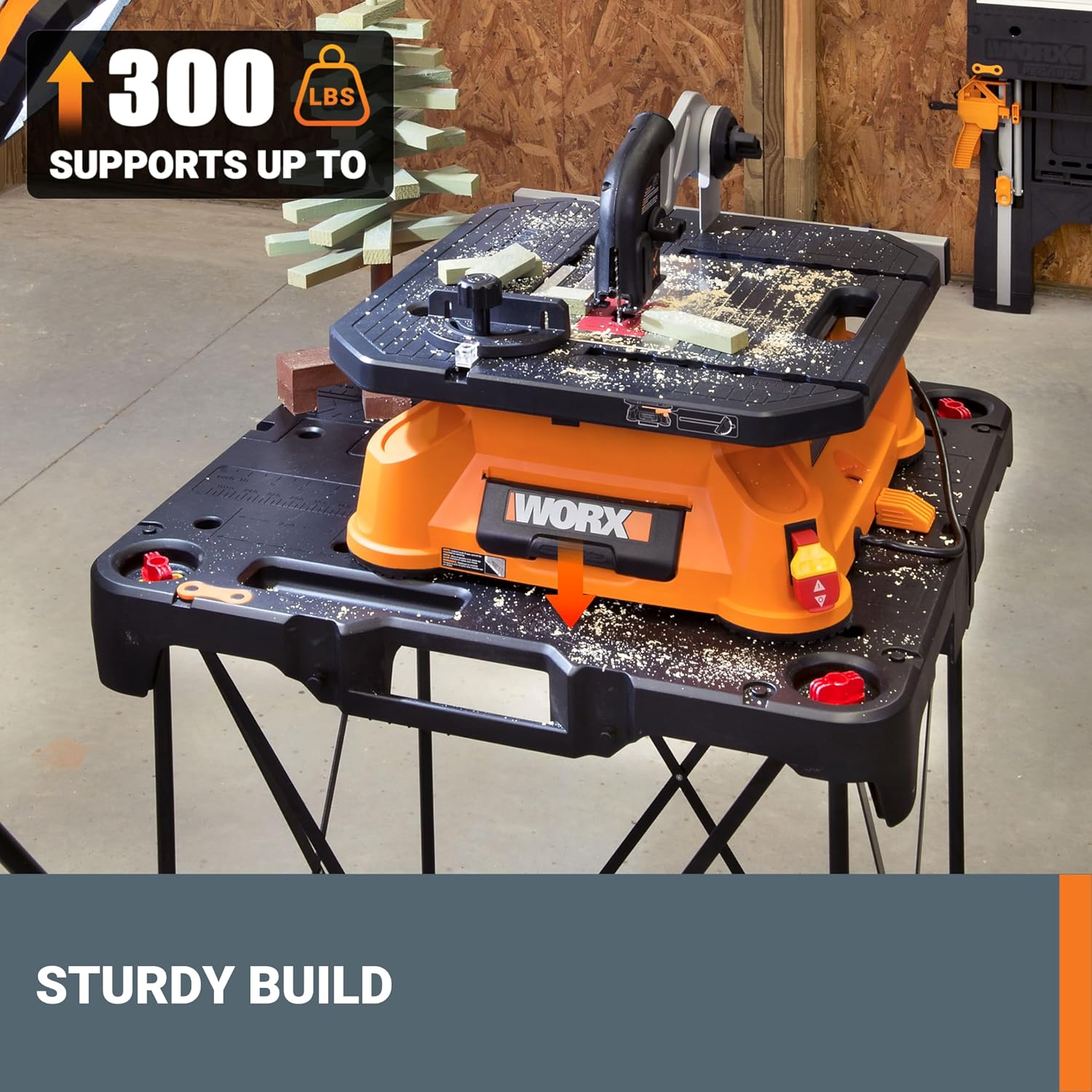 WORX Sidekick Portable Folding All-in-one Work Bench, WX066
