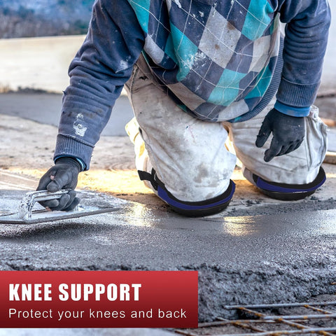 Professional Knee Pads for Work Construction with Heavy Duty Cap Foam Padding Gel Cushion Knee Pads for Men, Comfortable Adjustable Strong Strap, Military Grade Rivet for Flooring Gardening, Blue