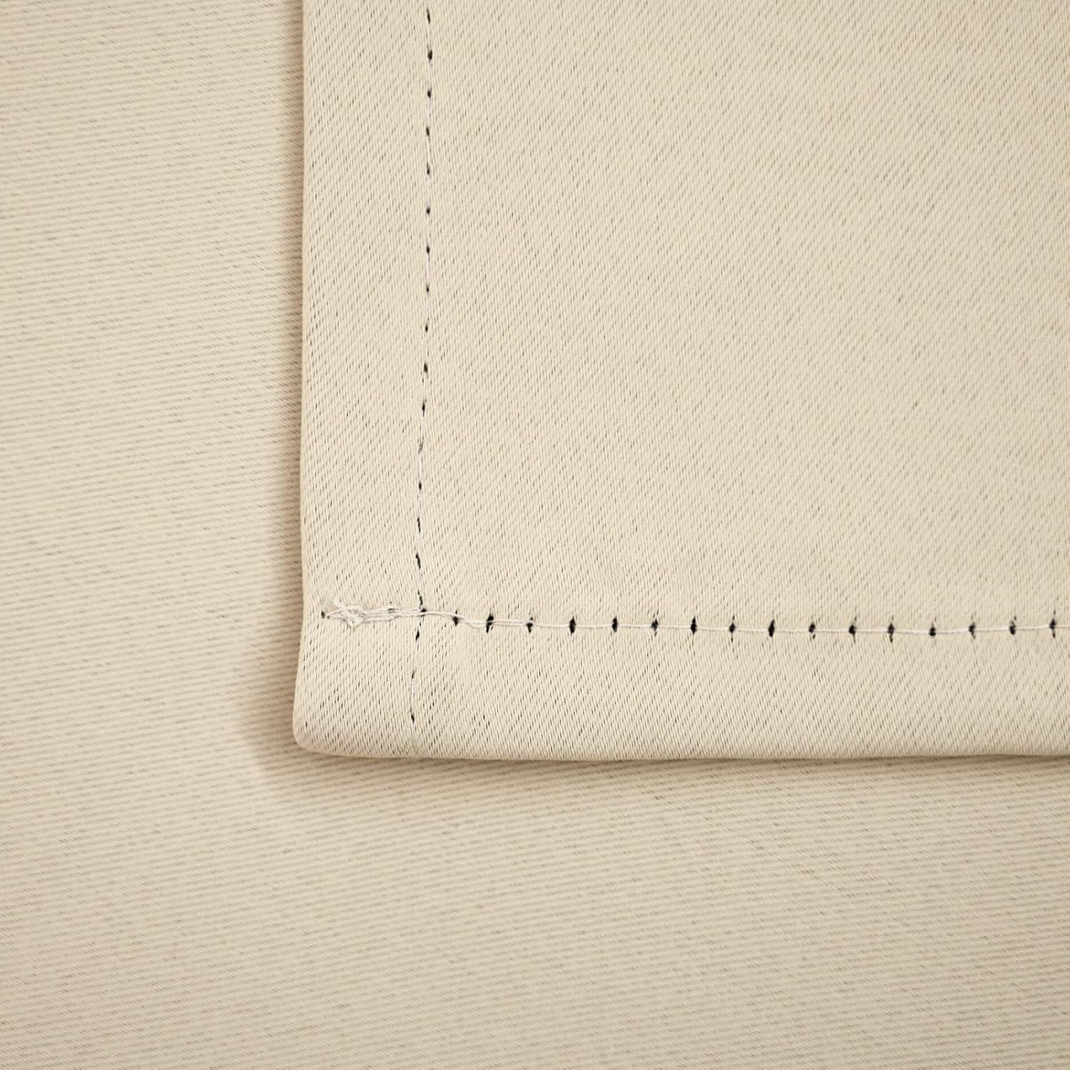 Pickluc Rod Pocket Tier Curtain - Half Blackout Curtain for Kitchen, Bathroom, Cabinet, Basement, 42 Inches Wide and 24 Inches Long, Ivory/Cream, 2 Panels
