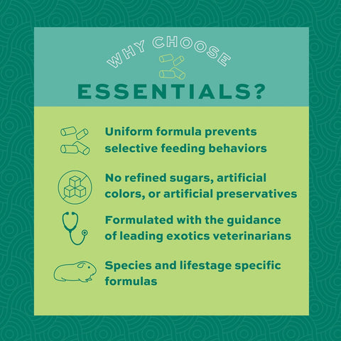 Oxbow Essentials Adult Guinea Pig Food, Timothy Hay Pellets, USA, 10 lb