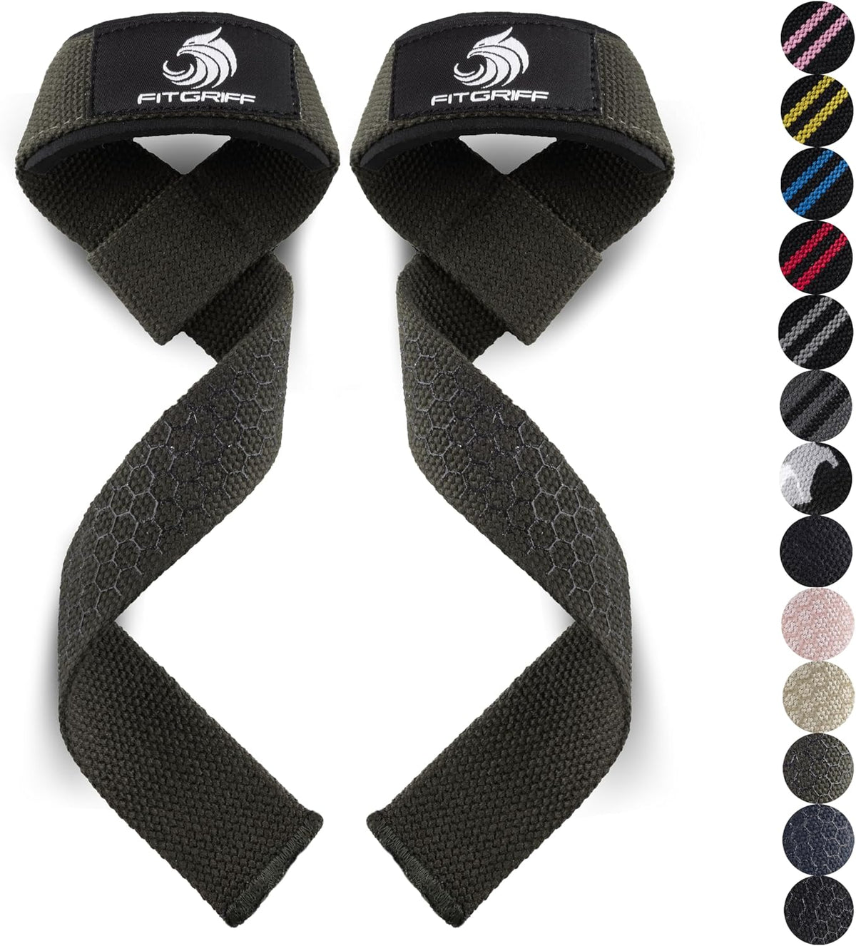 Fitgriff® Lifting Wrist Straps for Weightlifting, Gym, Deadlift, Workout (Made of Premium Cotton & Padded) - Men & Women