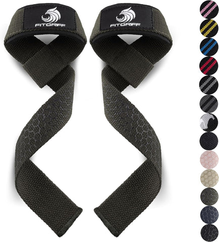 Fitgriff® Lifting Wrist Straps for Weightlifting, Gym, Deadlift, Workout (Made of Premium Cotton & Padded) - Men & Women