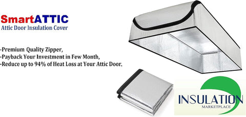 25"x54"x11" Attic Door Insulation Cover, R-15 - Pure Aluminum