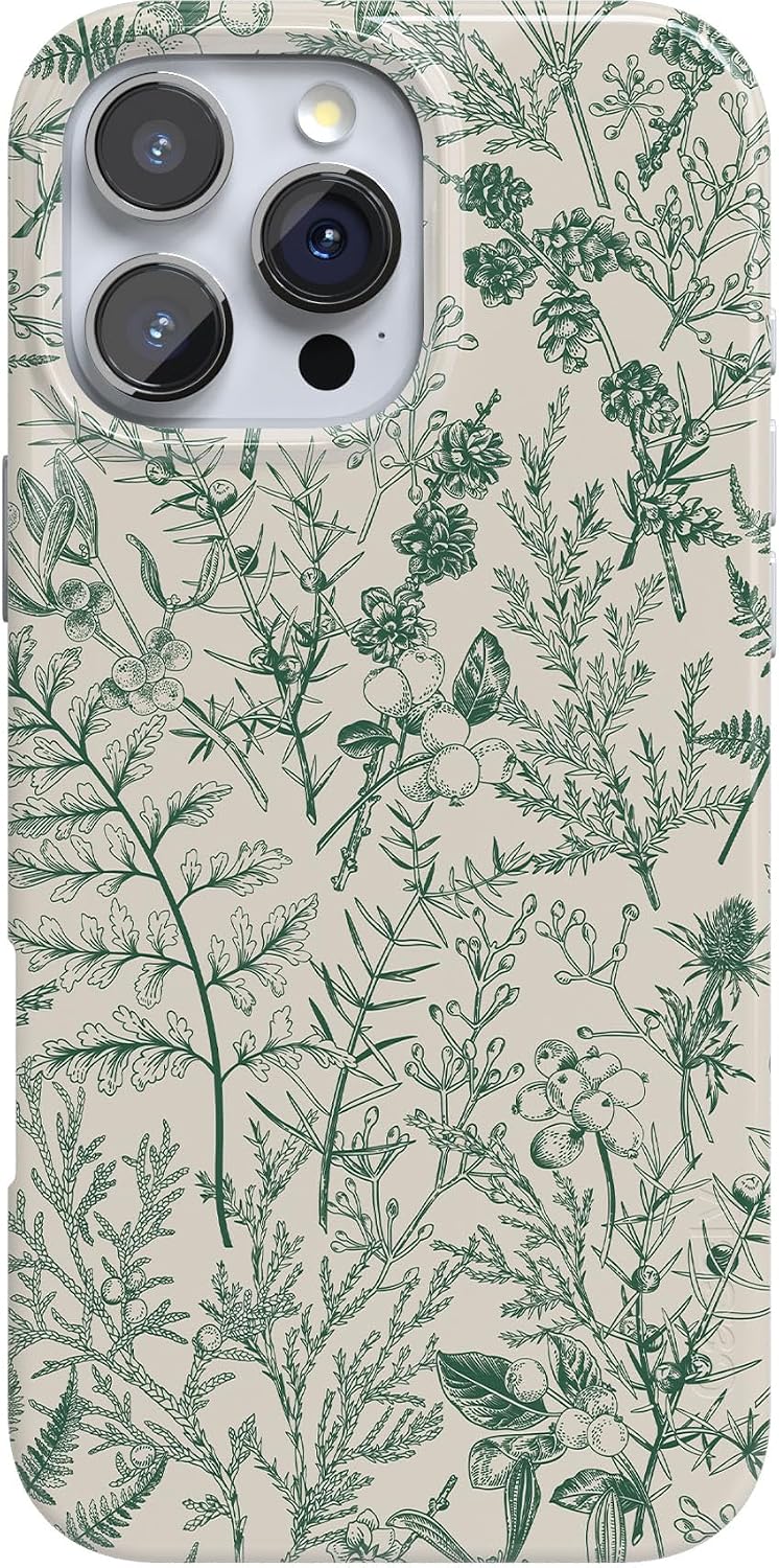 Casely iPhone 16 Pro Max Case | Sage Garden | Green Floral | Compatible with MagSafe | Classic Ultra Slim Design