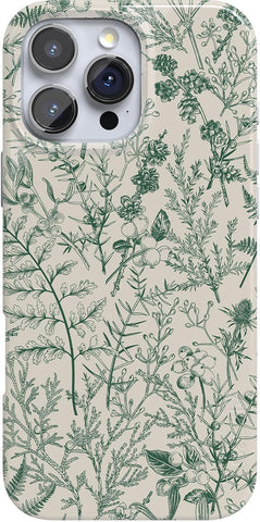 Casely iPhone 16 Pro Max Case | Sage Garden | Green Floral | Compatible with MagSafe | Classic Ultra Slim Design