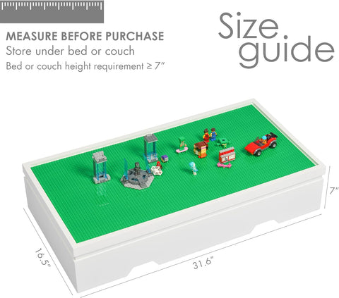 UTEX 3 in 1 Under Bed Kids Construction Play Table Compatible with Lego