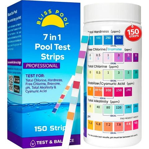 Pool Test Strips with App 7 in 1 (150 Strips) Easy & Accurate Testing