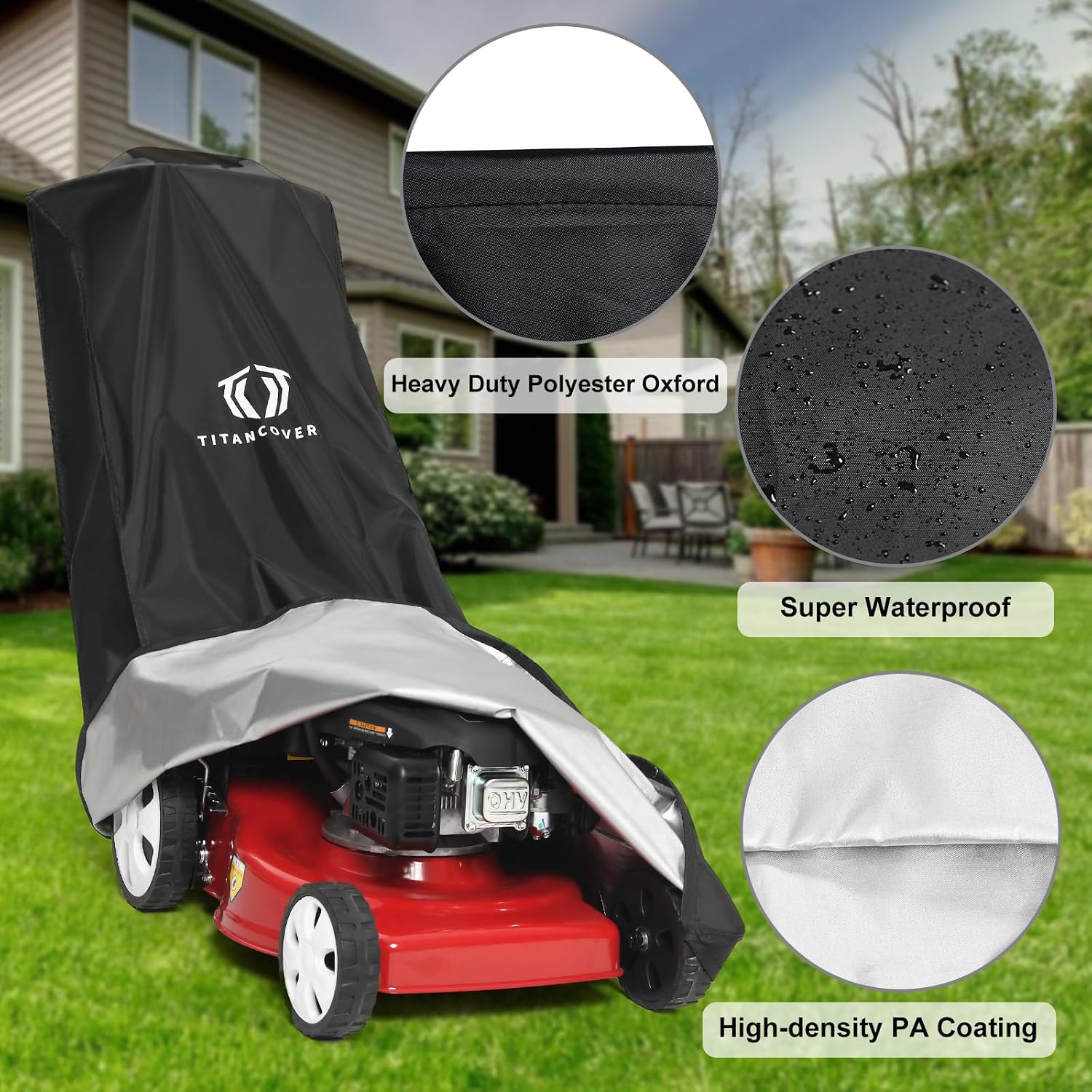 Push Lawn Mower Cover, Waterproof Lawnmower Covers for Outdoor
