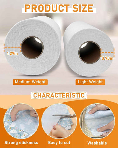 PLANTIONAL 11.6"x30yd Light Weight Non-Woven Fusible Interfacing for Sewing