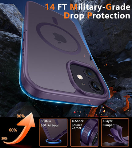 FNTCASE for iPhone 12/iPhone 12 Pro Case Purple: Fit for MagSafe