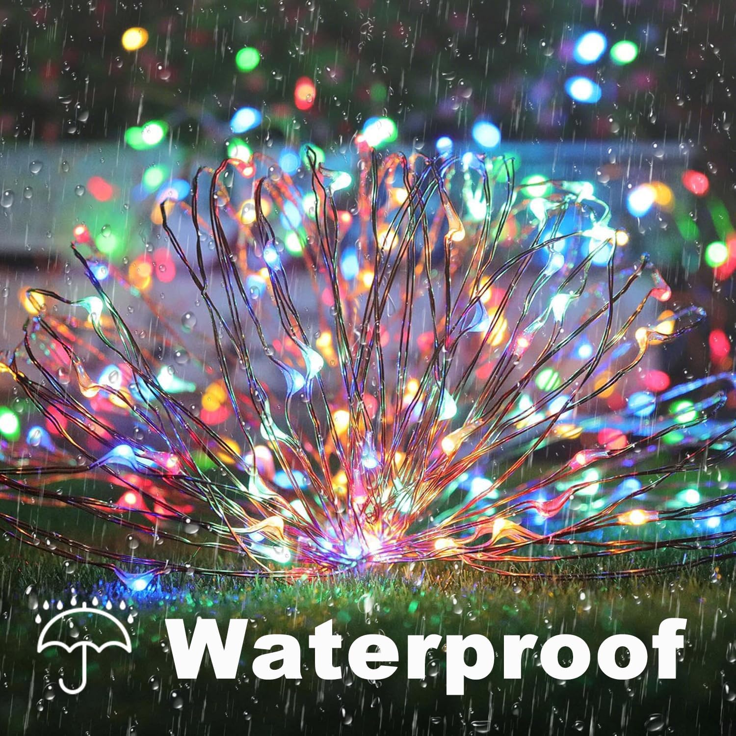 Lomotech Solar Fairy Lights Outdoor, 2 Pack Total 66ft 200 LED,Multicolor