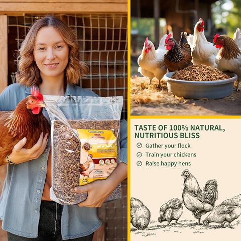 BUNTIE WORMS 10LB Dried Mealworms for Wild Birds and Chicken