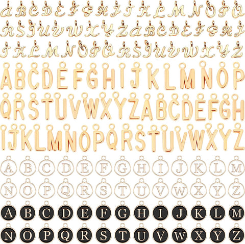 SANNIX 156Pcs/6 Sets Letter Charms, Letter Charms 3 Styles A-Z Initial