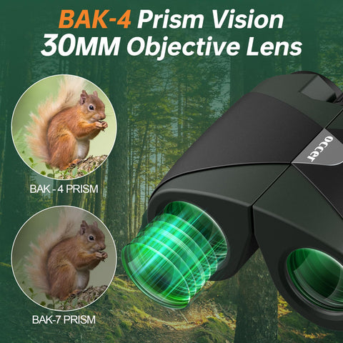 15x30 Compact Binoculars for Adults and Kids - Occer Large View High Powered Binoculars for Bird Watching - Lightweight Easy Focus Binoculars with Low Light Vision for Outdoor Hunting Travel