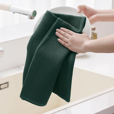 Homaxy 100% Cotton Oversized Waffle Weave Kitchen Towels 6-Pack