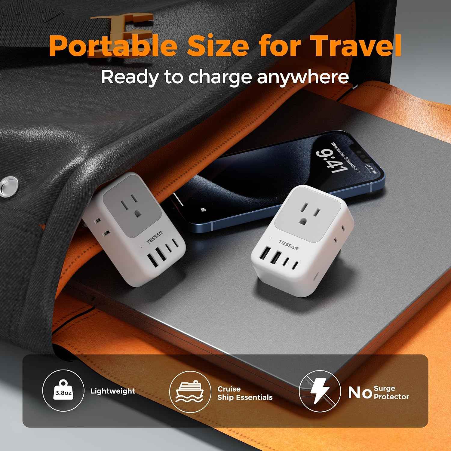 TESSAN European Travel Plug Adapter, Type C EU Plug, PD 28W