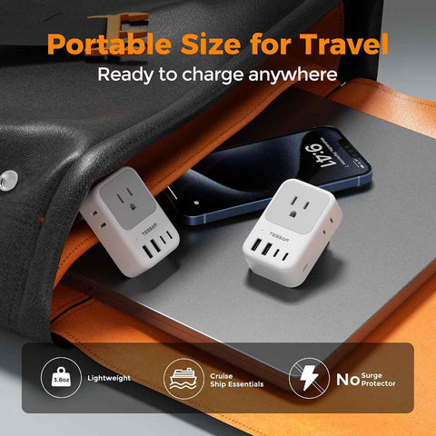 TESSAN European Travel Plug Adapter, Type C EU Plug, PD 28W