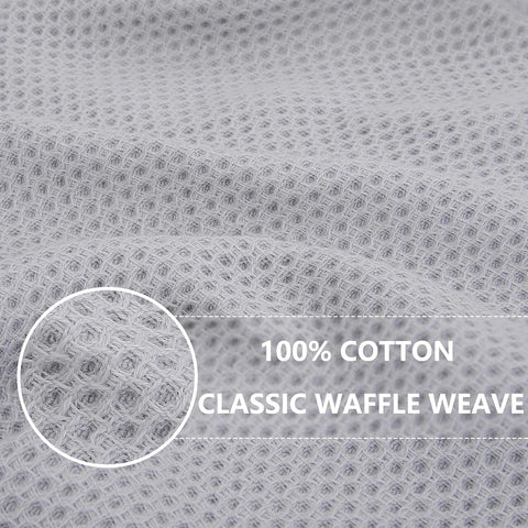 Homaxy 100% Cotton Waffle Weave Kitchen Dish Cloths 8-Pack, Light Gray