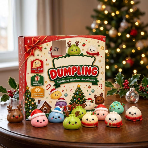 Christmas Squishies Advent Calendar 2026, 24 Days Dumpling Squishies Toys Countdown Calendar, Christmas Decor Jumbo Mini Glitter Squishie Squeezy Toys