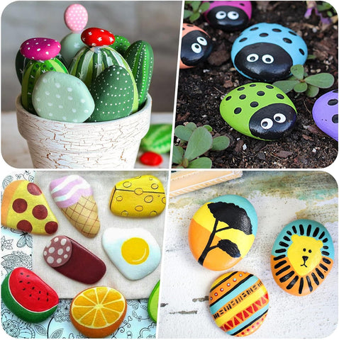 River Rocks for Painting 15 Pcs Large 2-3 Inch Flat Smooth Painting Stones Craft Rock to Paint for Kids Crafts Painting Bulk
