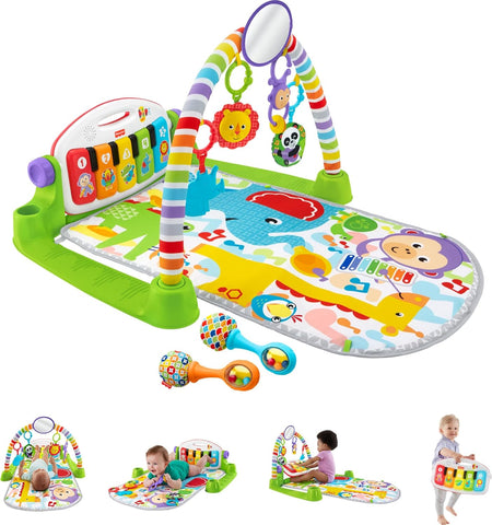 Fisher-Price Deluxe Kick & Play Piano Gym & Maracas, Ages 0+ Months