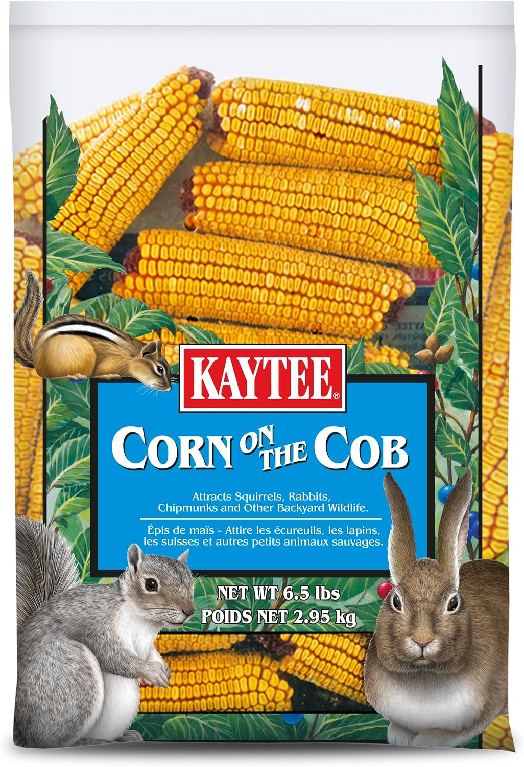 Kaytee Corn on the Cob for Wildlife Feeding, Squirrels & Deer, 6.5 lb