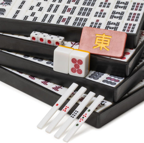 YMI Japanese Riichi Mahjong Set, White & Yellow Tiles
