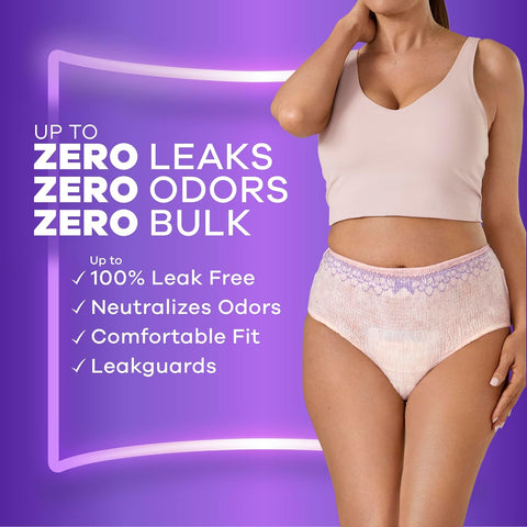 Always Discreet Adult Diapers for Women, Incontinence Underwear, Postpartum Essentials, Disposable Briefs, Max Absorbency, Bladder Leak Protection, 2XL / XXL, 52ct