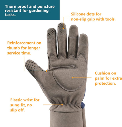 COOLJOB Thorn Proof Rose Pruning Garden Gloves for Men, Long Sleeve Medium