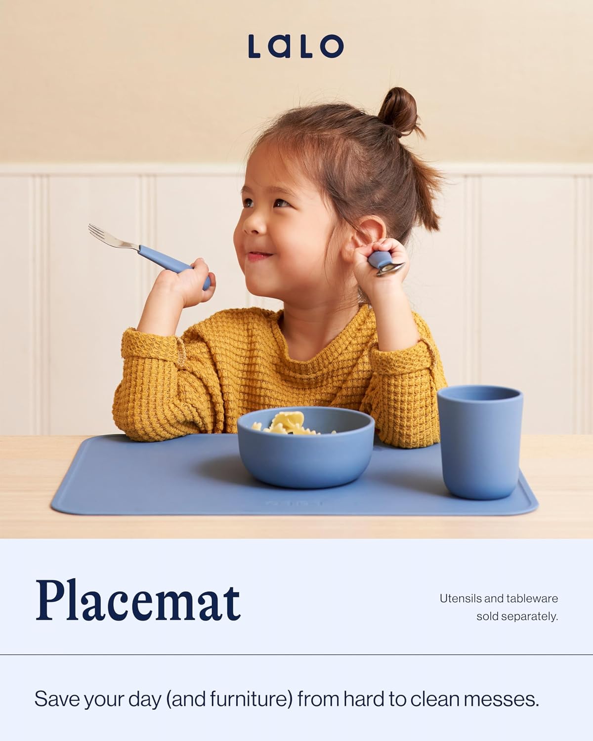Lalo Silicone Placemat, Non-Slip Placemat, Dishwasher Safe