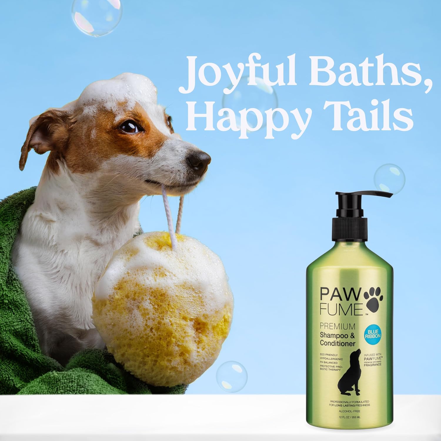PAWFUME Dog Shampoo and Conditioner, Blue Ribbon, 1-Pack