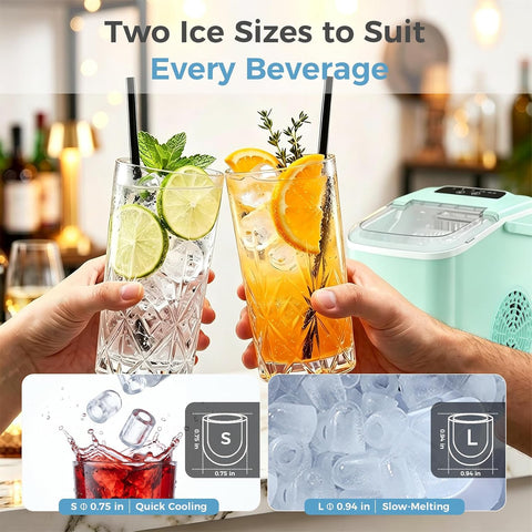 Ice Maker Countertop, Ice Machine with Portable Carry Handle