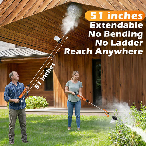 Diatomaceous Earth Powder Duster with Adjustable 4FT Rod, Adjustable Output Pump, 250ml Large Capacity Tank & Clog-Free Design, Powder Dispenser for Indoor/Outdoor Gardening (Orange)