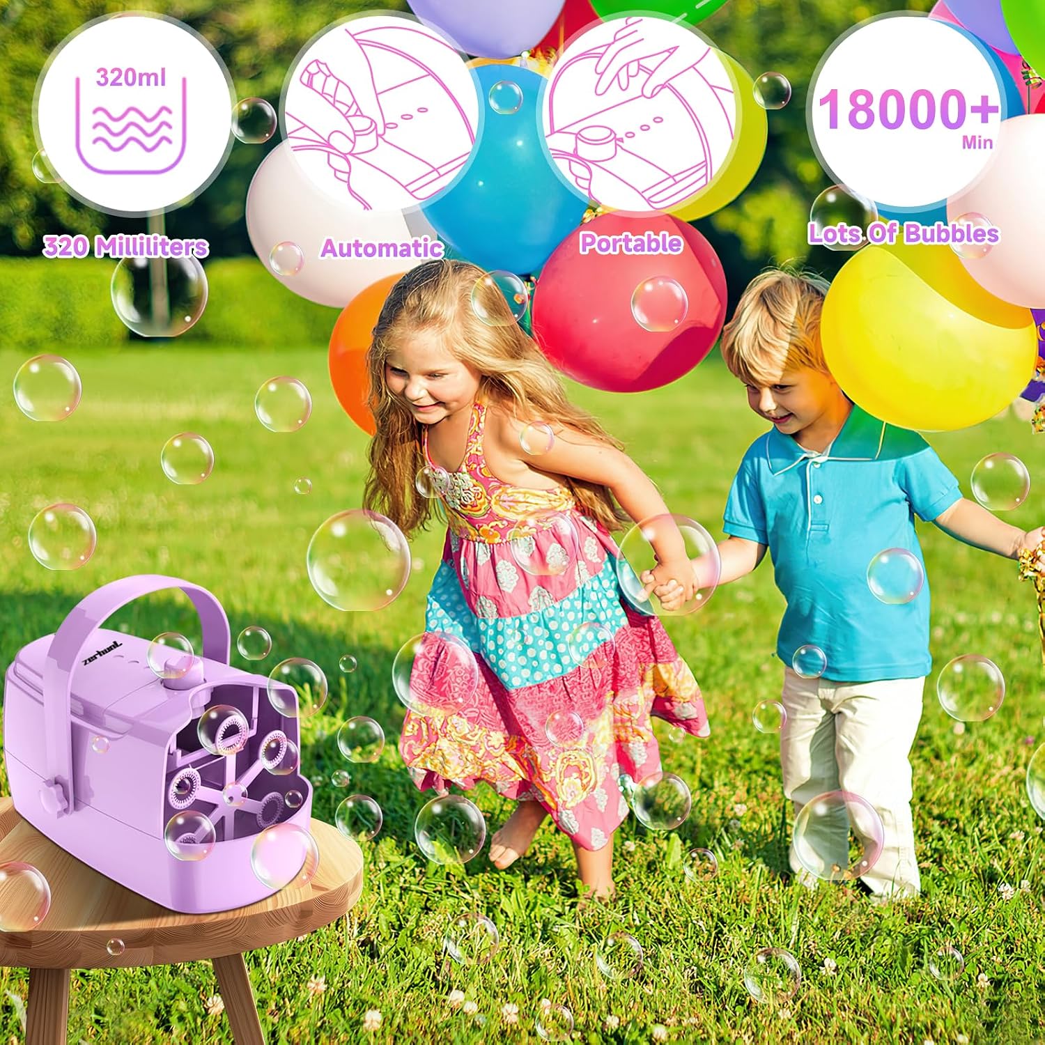 Bubble Machine Automatic Bubble Maker: Durable Bubble Blower 18000+ Big Bubbles Per Minute for Indoor Outdoor Wedding Birthday Party - Portable Bubble Machine for Kids Toddlers