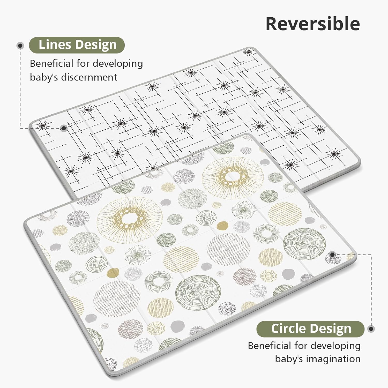 Extra Large Baby Play Mat 79x70, PIGLOG Foldable Baby Play Mat,0.4" Playmat