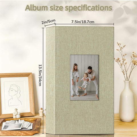 popotop Photo Album 4x6-300 Photos Linen Cover Photo Books with 300 Horizontal Pockets,Slip-in Picture Albums for Family Wedding Anniversary Baby Vacation Pictures