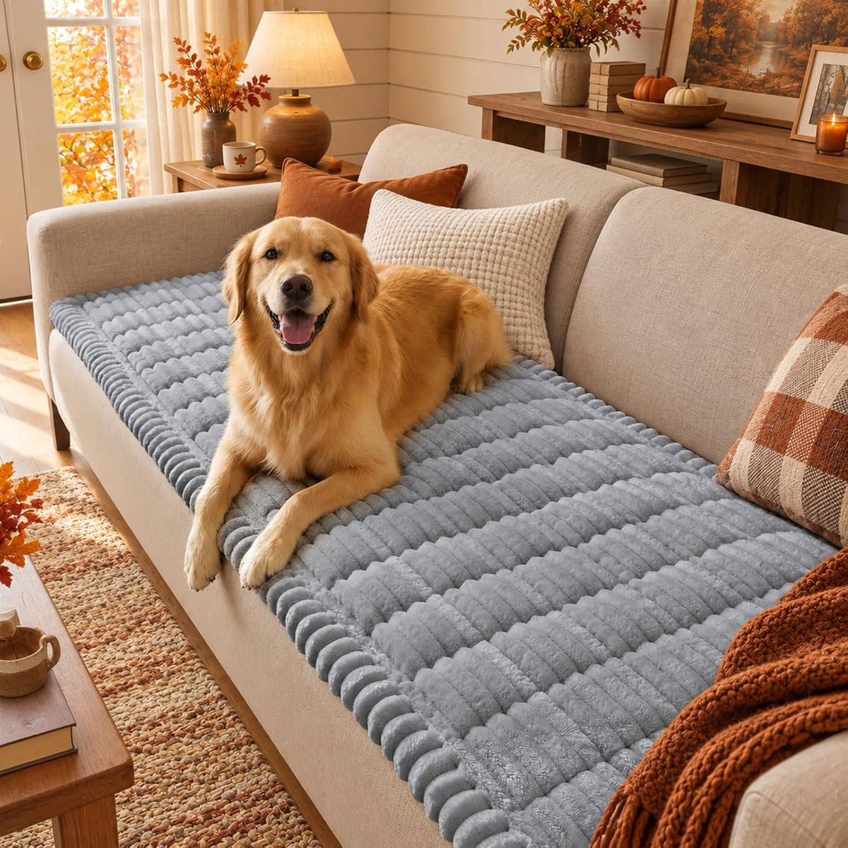 decorUhome Couch Cover for Dogs, Non Slip Fuzzy Thick Pet Sofa Protector
