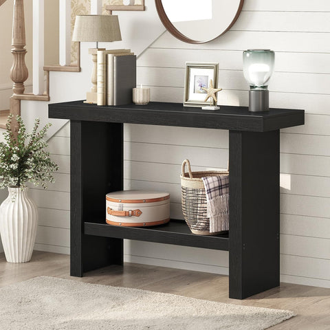 MAHANCRIS Modern Console Table, 39.4" Black Rectangular Entryway Table