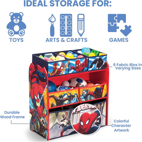 Delta Children Multi-Bin Toy Organizer, Marvel Spider Man