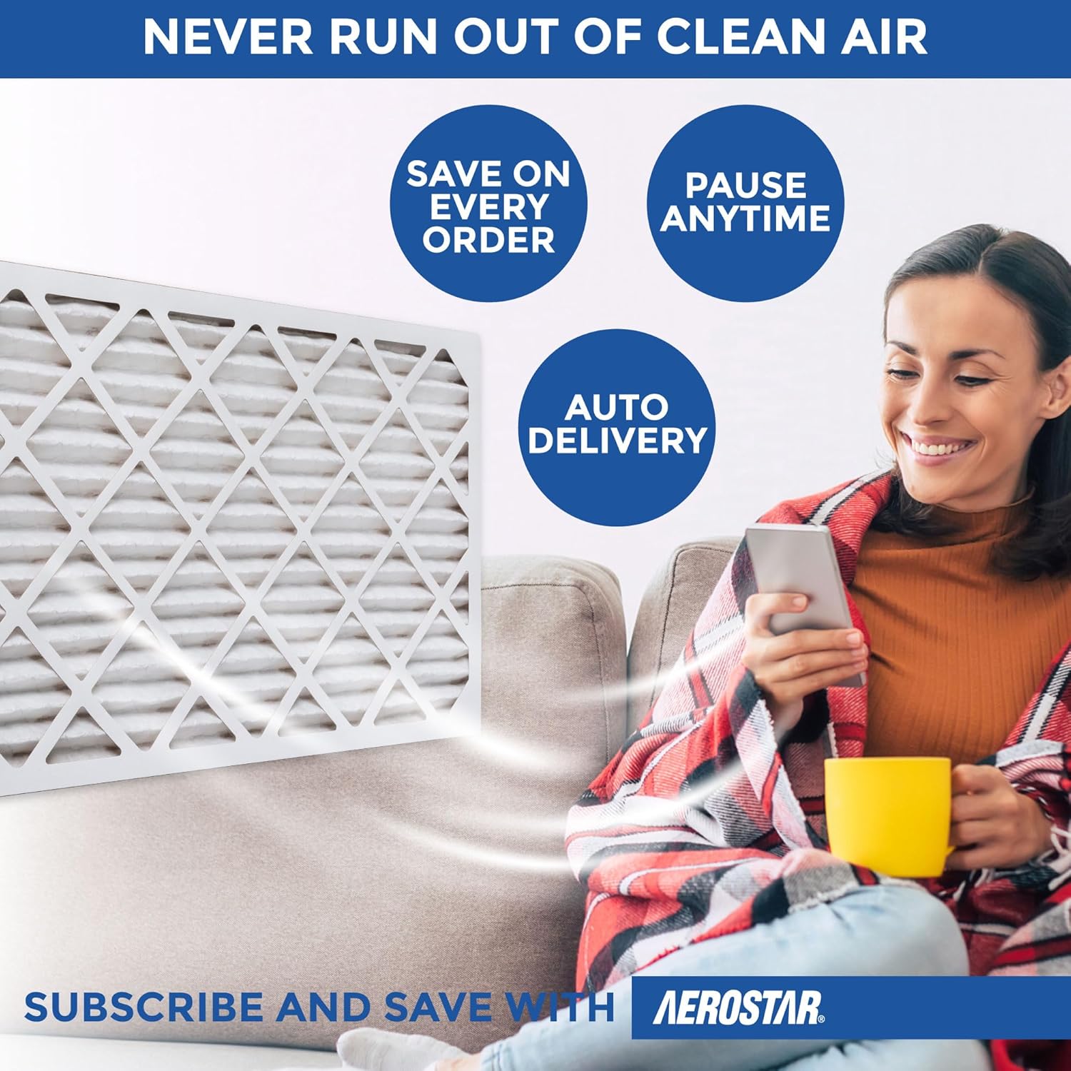 Aerostar Air Filter 20x20x1 MERV 13 AC Filter, HVAC, Furnace Filter, 6 Pack