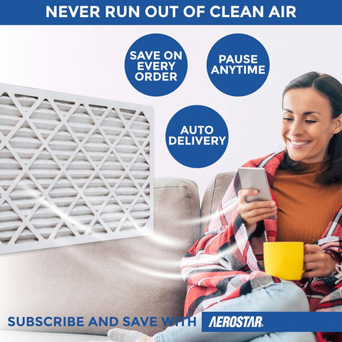 Aerostar Air Filter 20x20x1 MERV 13 AC Filter, HVAC, Furnace Filter, 6 Pack