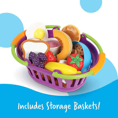 Learning Resources New Sprouts Bundle of Breakfast, Lunch and Dinner - Food Toys, Pretend and Play, Imaginative Skills, Toddlers Kitchen Toys, Fruit and Vegetable Basket, Gifts for Boys and Girls