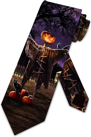 Three Rooker Scarecrow Halloween Ties Jack-o-Lantern Necktie