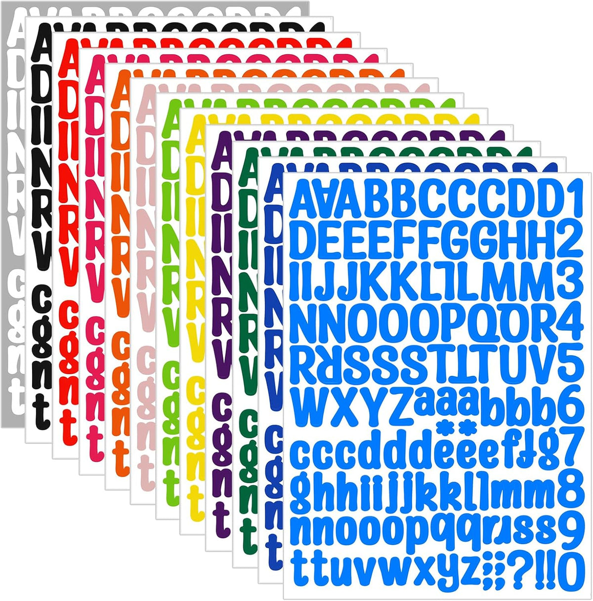 Kattykitty 1512 Letter Stickers, 12 Sheets 1 Inch Alphabet Sticker