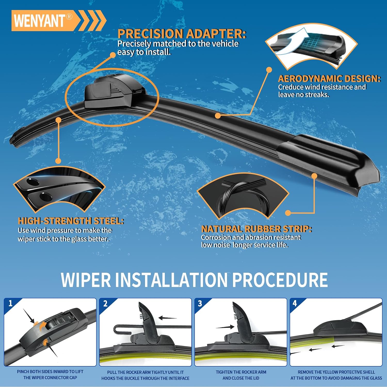 13" + 13" Replacement For Jeep Wrangler 2000 2001 2002 2003 2004 2005 2006 Front Windshield Wiper Blade Original Equipment Automotive Replacement J/U Hook Blades 2 Pack