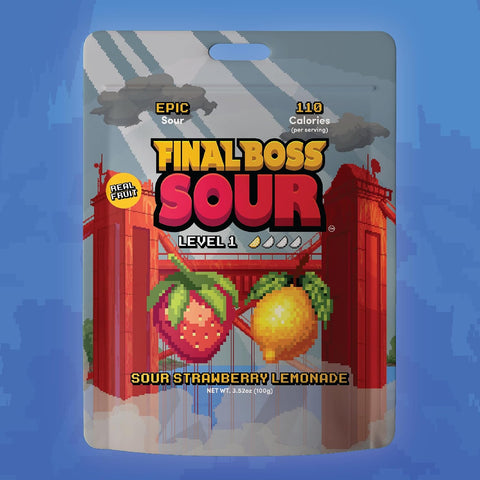 Final Boss Sour Fruit Candy, Strawberry Lemonade, Level 1, 1 Pack